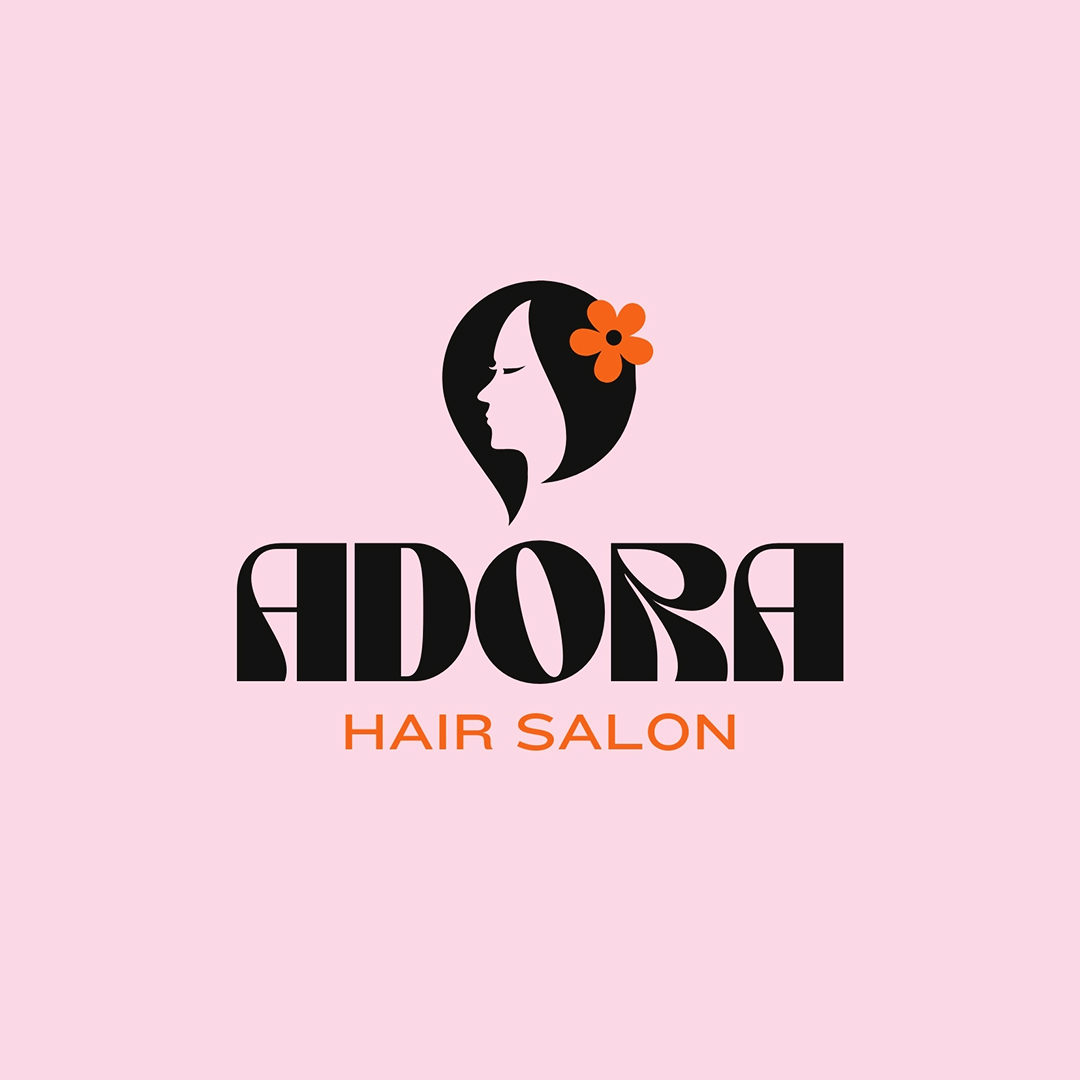 Orange-Pink-Feminine-Hair-Salon-Logo